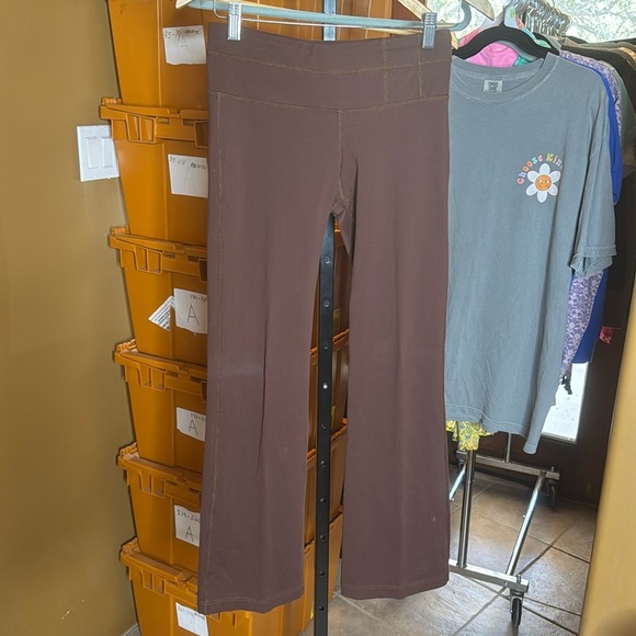 Prana Pants - PrAna Brown Flare Leg Yoga Pant Legging Size Small